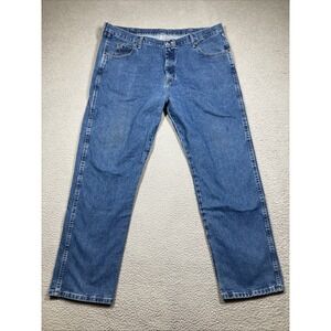 Wrangler Rugged Wear Jeans Mens 42x32 Blue Straight Rodeo Cowboy‎ Western Denim